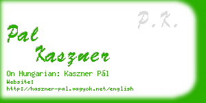 pal kaszner business card
